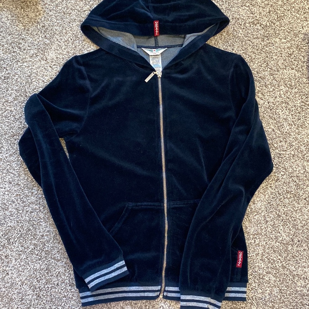 hardtail velvet zip up